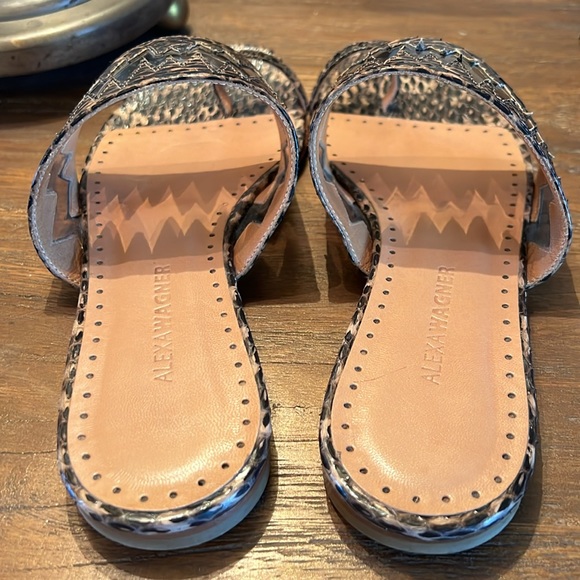 Alexa Wagner Snakeskin Flat Sandals - Picture 4 of 12